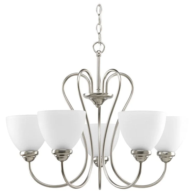 Chandeliers with Frosted Glass for a Softer Light DiffusionHeart Five-Light Chandelier