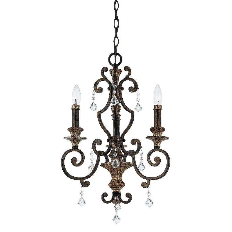 Art Deco Chandeliers for a Retro - Glam LookQuoizel Marquette 3 Light Gold Chandelier