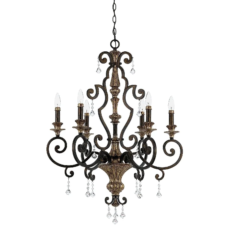 Incandescent Chandeliers for a Warm and Traditional GlowQuoizel Marquette 6 Light Bronze & Gold Chandelier