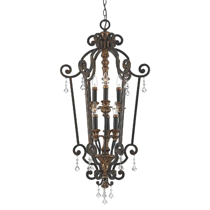 Modern Crystal Chandeliers for Contemporary HomesQuoizel Marquette 6 Light Gold Heirloom Chandelier