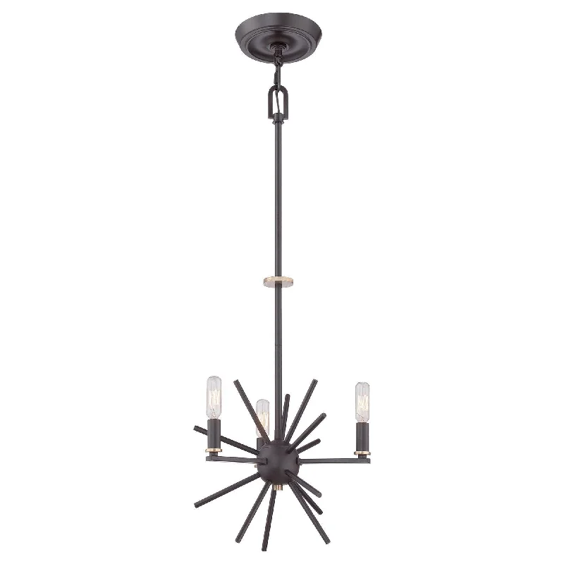 Chandeliers for High Ceilings to Fill Vertical SpaceQuoizel Carnegie Western Bronze 3 Light Chandelier