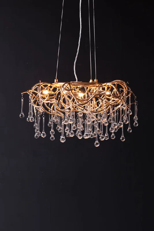 Mini Chandeliers for Adding Charm to Small SpacesRose Gold Droplet Chandelier