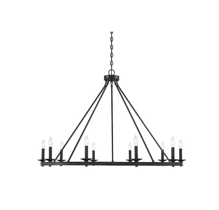 Chandeliers with Metal Frames in Black FinishMiddleton Ten-Light Chandelier