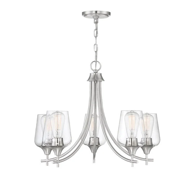 Chandeliers with Adjustable Arms for Directional LightingOctave Five-Light Chandelier