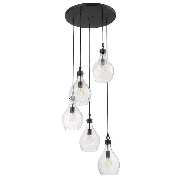 Chandeliers with Clear Crystal for a Sparkling EffectPulaski Five-Light Cluster Pendant