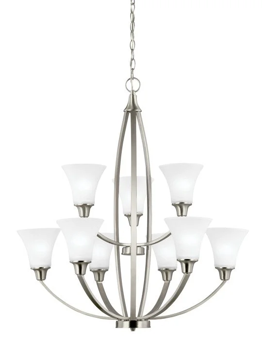 LED Chandeliers for Energy - Efficient LightingMetcalf Nine-Light Two-Tier LED Chandelier