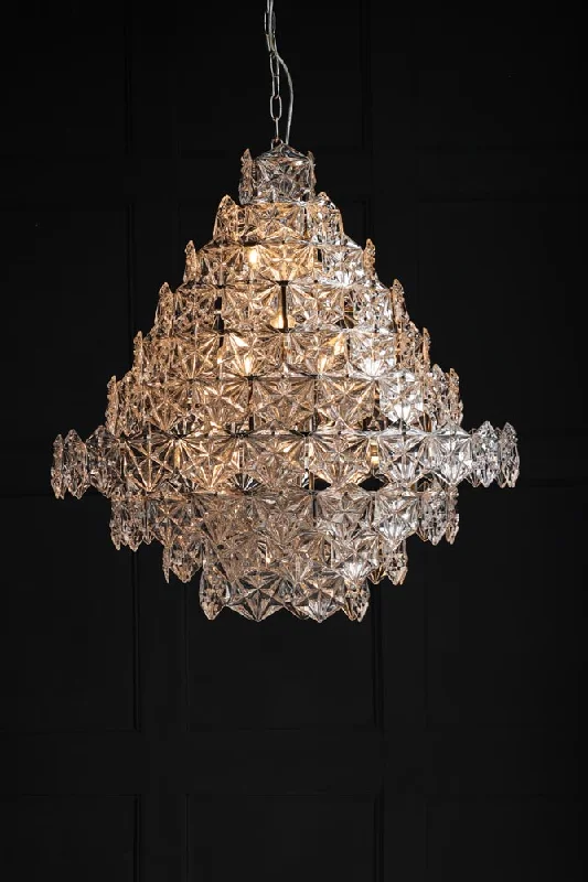 Art Deco Chandeliers for a Retro - Glam LookShowstopping Multi-Layer Glass Chandelier