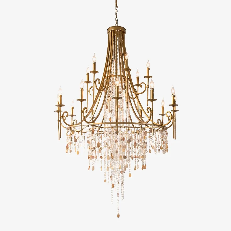 Chandeliers for High Ceilings to Fill Vertical SpaceTatum Lux Shell Crystal Chandelier