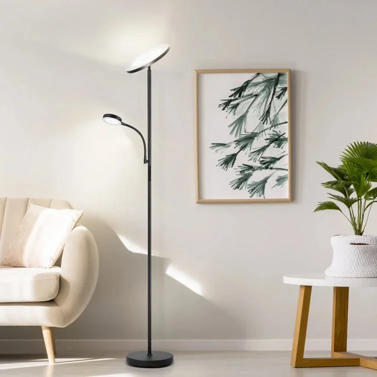 Adjustable Height Floor Lamp for Versatile Lighting Needs70" LED Torchiere Floor Lamp with Touch Control and Remote - N/A