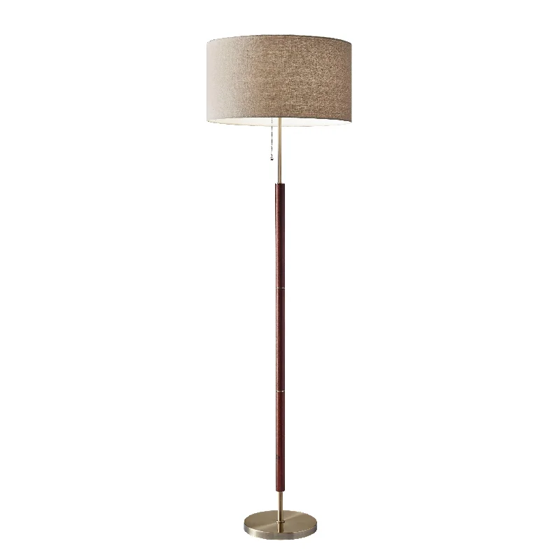 Victorian Style Floor Lamp for Traditional and Elegant InteriorsAdesso Hamilton Walnut and Antique Brass Floor Lamp