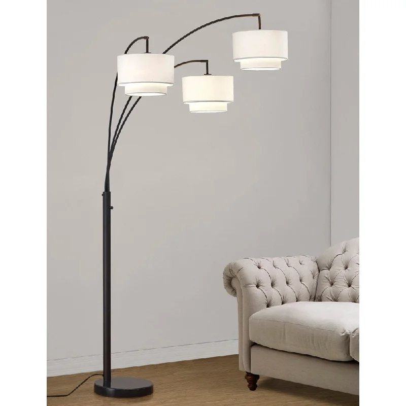 Industrial Style Floor Lamp with Exposed Bulbs for Loft ApartmentsBroadway 3-light 4-way Switch Arch Floor Lamp