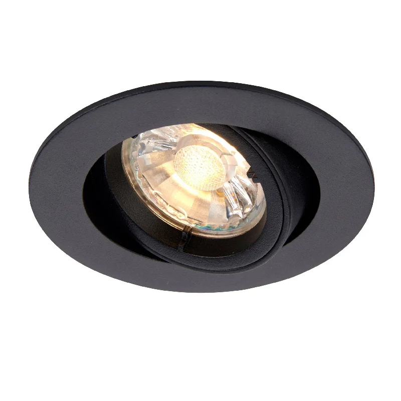 Glass Floor Lamp with Frosted Shades for Soft Diffused LightCast Matt Black Tilt Recessed Downlight