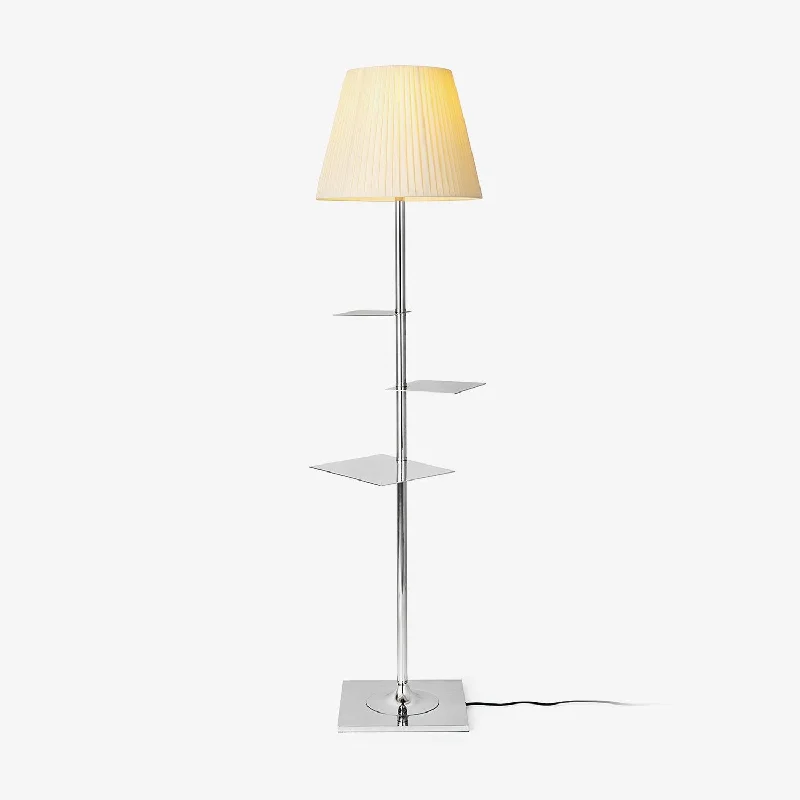 Wood Floor Lamp with Natural Grain for a Warm and Organic FeelChrome Prism Side Table Floor Lamp