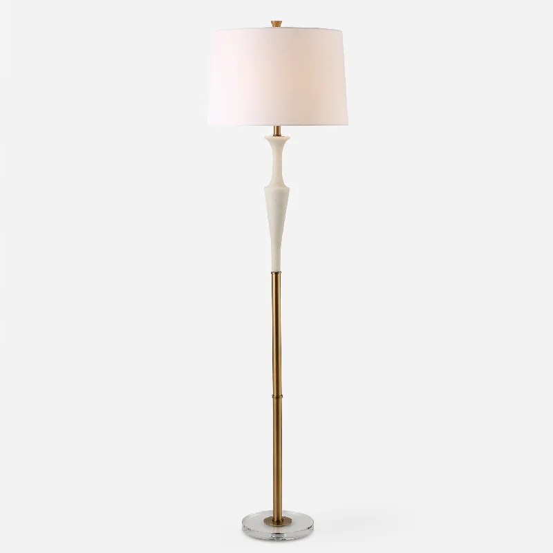 USB Charging Port Floor Lamp for Convenient Device ChargingColette White Stone Floor Lamp