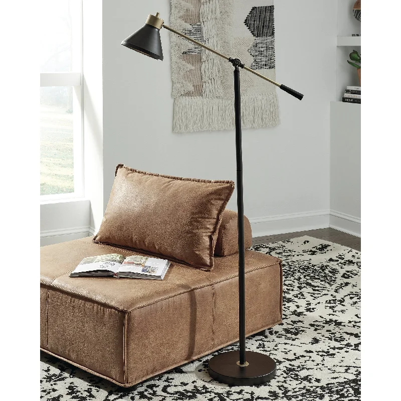 Dimmable Floor Lamp for Adjustable Lighting AmbianceGarville Black/Gold Finish Metal Floor Lamp - 27"W x 11"D x 61"H