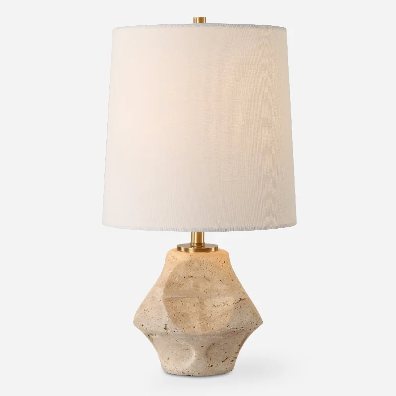 Modern Minimalist Floor Lamp for Contemporary Living RoomsIndent Travertine Accent Lamp