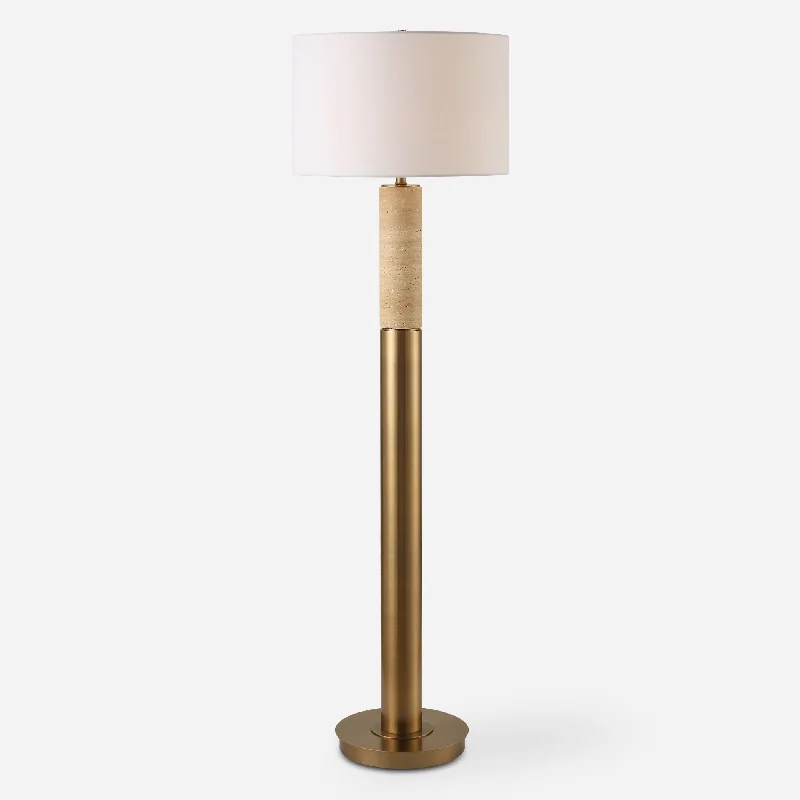 Modern Minimalist Floor Lamp for Contemporary Living RoomsKnox Travertine Floor Lamp