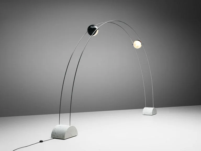  Way Switch Floor Lamp for Multiple Light Intensity LevelsLarge A.R.D.I.T.I. for Sormani Floor Lamp 'Ponte' in Marble and Metal