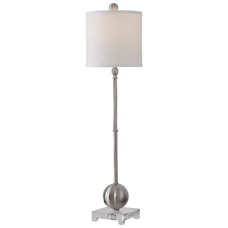 Smart Floor Lamp with Voice Control and Bluetooth ConnectivityLaton Buffet Lamp, Silver