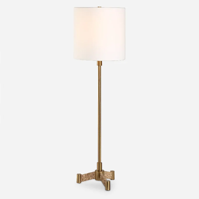 Rustic Farmhouse Style Floor Lamp for Cozy BedroomsLautoka Brass Buffet Lamp