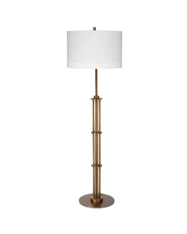 Industrial Style Floor Lamp with Exposed Bulbs for Loft ApartmentsMarcus Floor Lamp - Brass