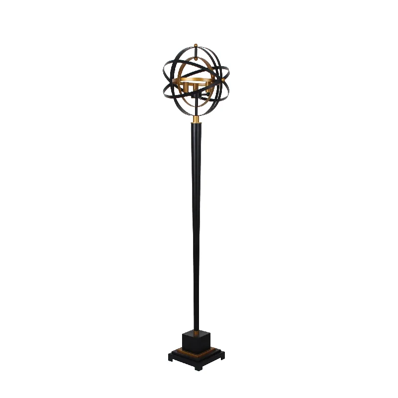 Smart Floor Lamp with Voice Control and Bluetooth ConnectivityMetal 60" Armillary Floor Lamp,black/bronze