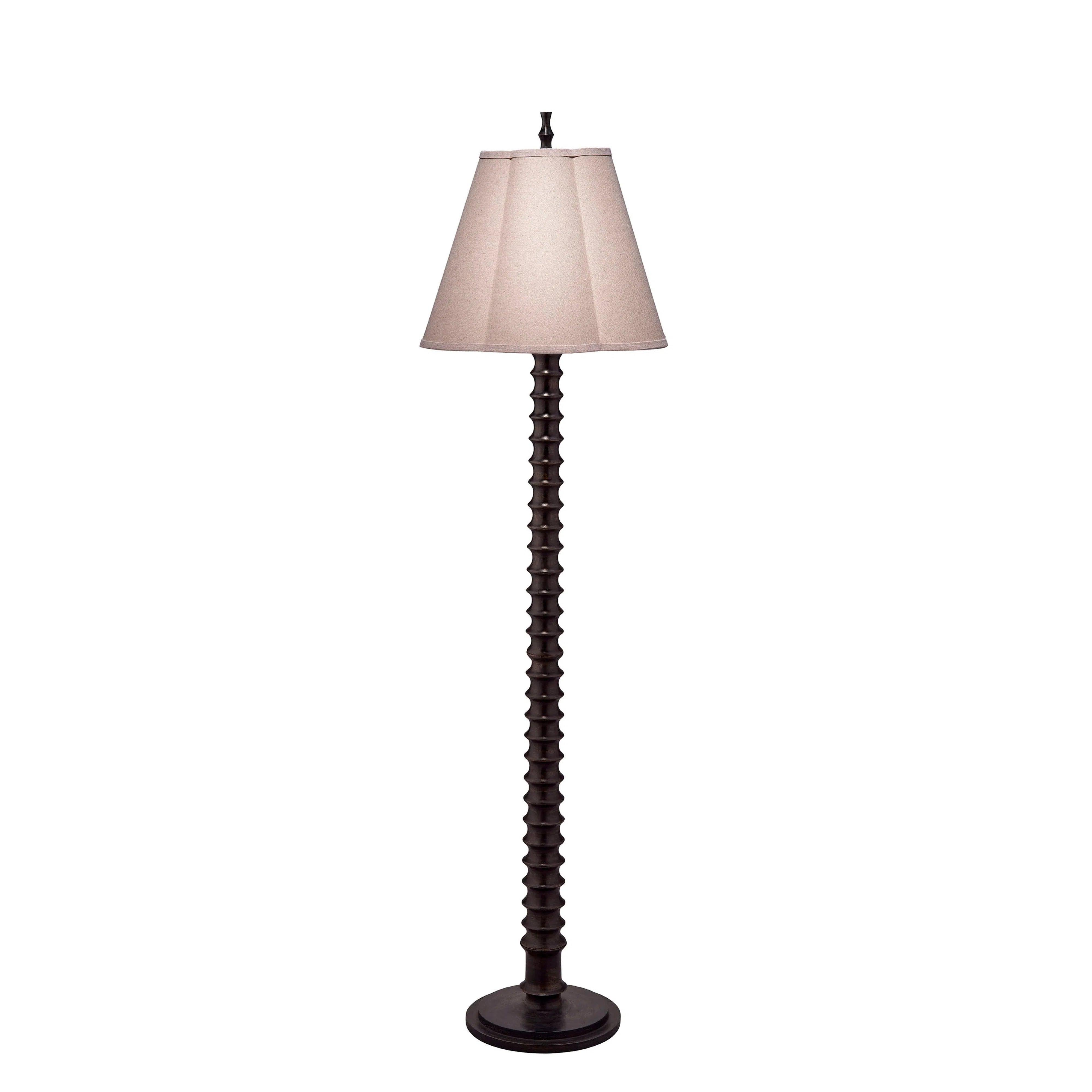 Glass Floor Lamp with Frosted Shades for Soft Diffused LightRevolution Wood Floor Lamp Black Elegant Design