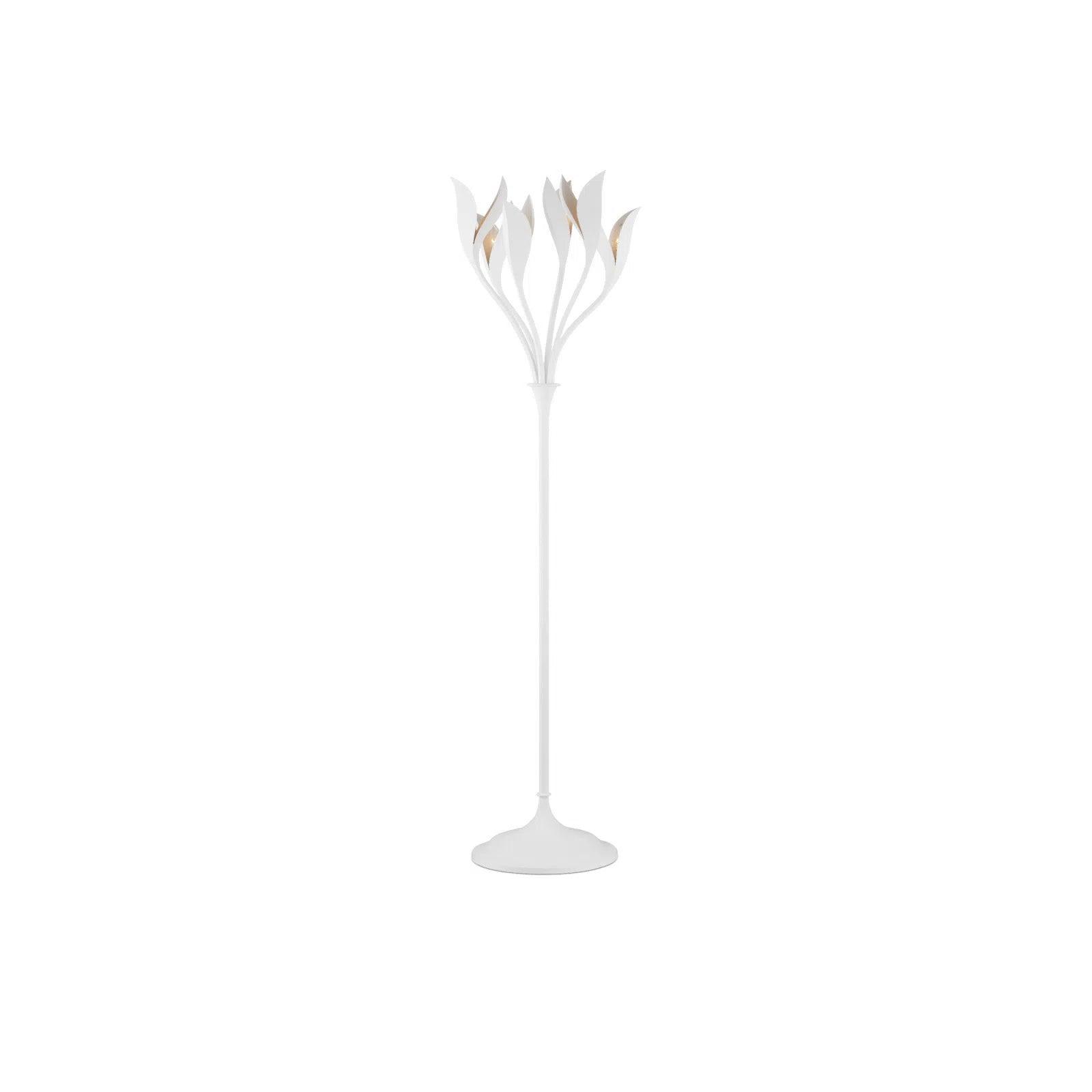 Glass Floor Lamp with Frosted Shades for Soft Diffused LightSnowflower Iron Black Floor Lamp