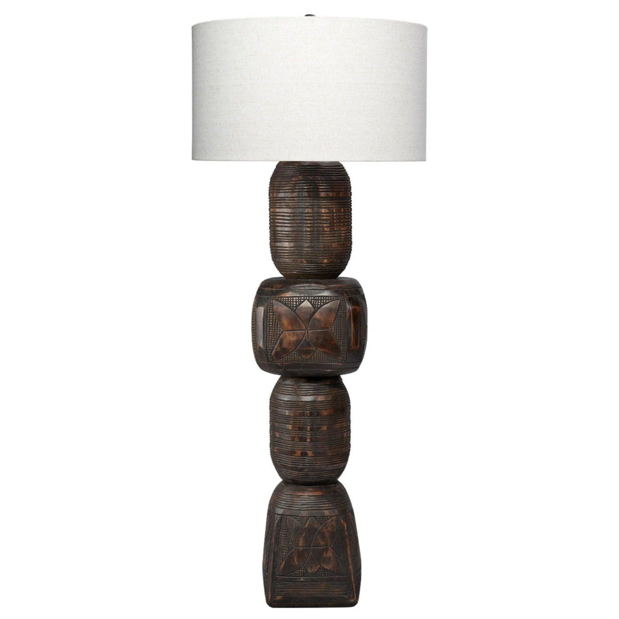 Metal Floor Lamp with a Matte Black Finish for a Sleek LookTotem Wood Dark Black Floor Lamp