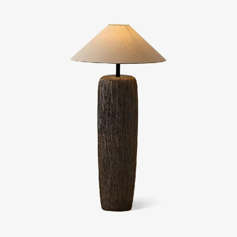 Smart Floor Lamp with Voice Control and Bluetooth ConnectivityWeathered Wood Grain Floor Lamp