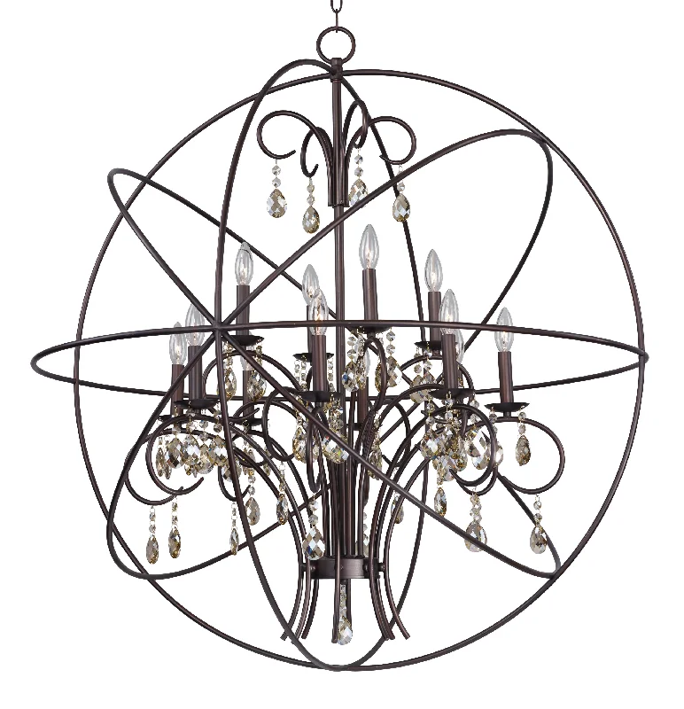 Indian - Themed Ceiling Lights with Intricate Filigree and Mirror WorkOrbit 12-Light Pendant