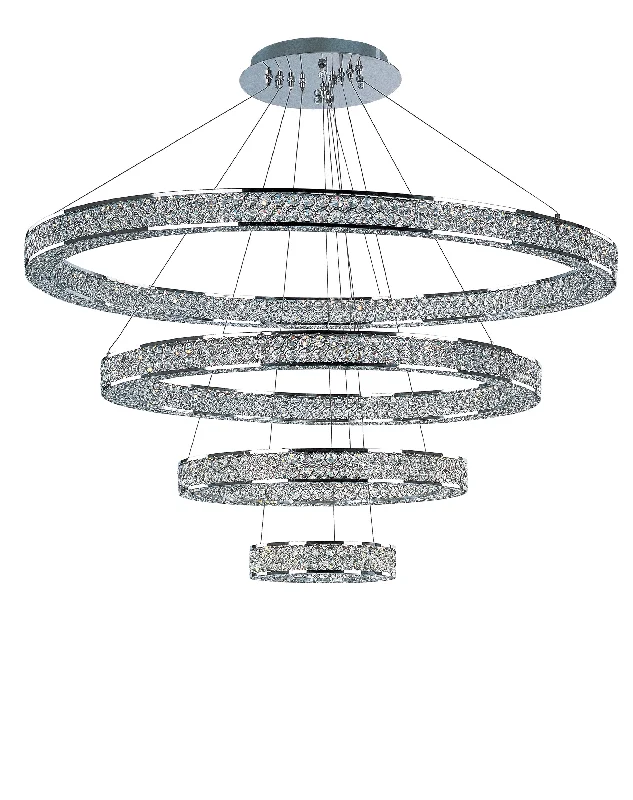 Scandinavian Style Ceiling Lights with Light Wood AccentsEternity LED 4 Tier 40" Chandelier