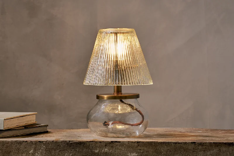 Industrial Style Ceiling Lights with Exposed Bulbs and Metal CagesDimalai Recycled Glass Table Lamp - Clear