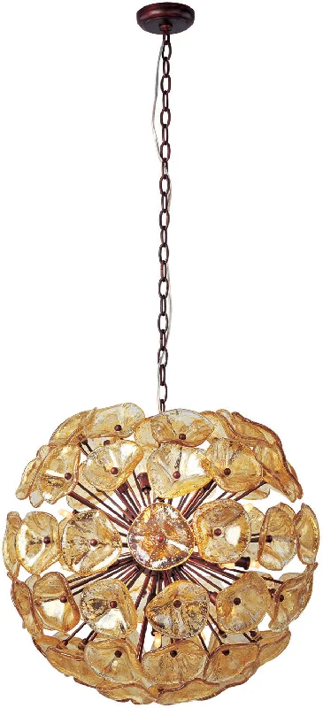 Art Deco Ceiling Lights with Geometric Patterns and Metallic FinishesFiori 20-Light Pendant