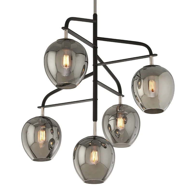 Gothic Ceiling Lights with Dark Metalwork and Pointed ArchesODYSSEY 5LT PENDANT LARGE