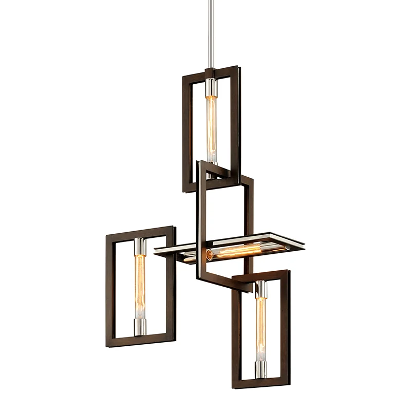 Japanese - Inspired Ceiling Lights with Shoji - Screen - like DiffusersENIGMA 4LT PENDANT