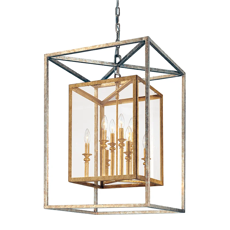 Industrial Style Ceiling Lights with Exposed Bulbs and Metal CagesMORGAN 8LT PENDANT LARGE