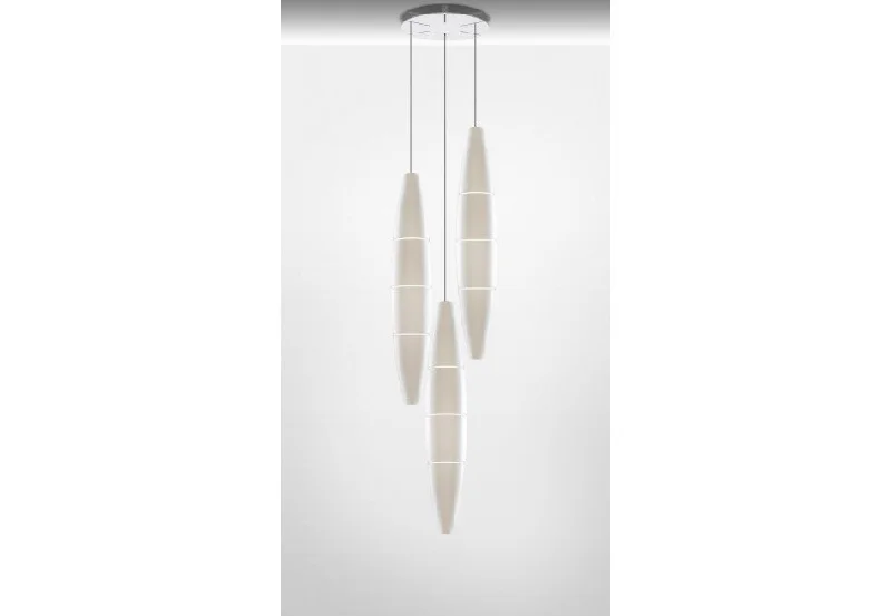 Indian - Themed Ceiling Lights with Intricate Filigree and Mirror WorkFoscarini Havana White Suspension Pendant