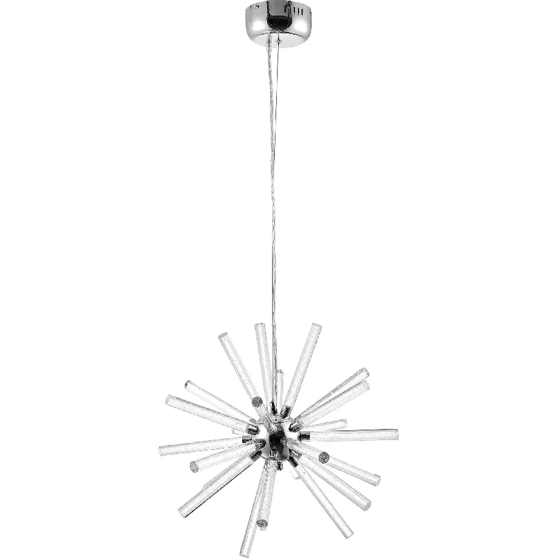 Gothic Ceiling Lights with Dark Metalwork and Pointed ArchesGenevra LED Pendant Chrome/Clear