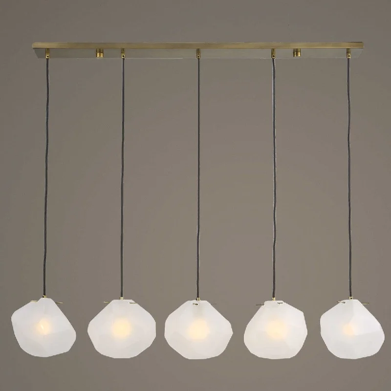 Japanese - Inspired Ceiling Lights with Shoji - Screen - like DiffusersGEODESIC, 5 LT PENDANT