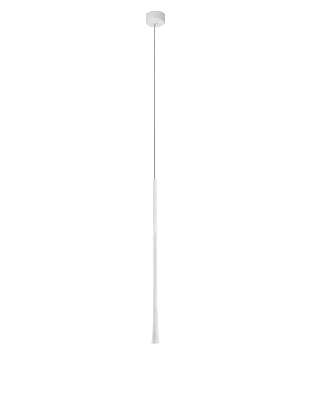 Modern Minimalist Ceiling Lights for Contemporary InteriorsGOC White Metal & Fabric Wire Flute Single Pendant - ID 9962