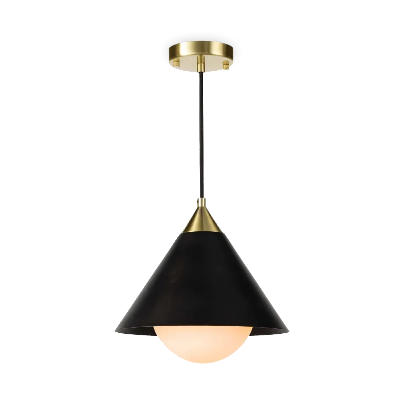 Tropical - Themed Ceiling Lights with Palm - Leaf Shapes and Rattan WrapsHilton Pendant Black