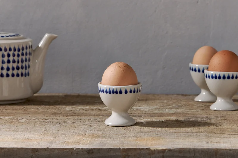 Mid - Century Modern Ceiling Lights with Simple, Sleek LinesIndigo Drop Egg Cups - Cream & Indigo (Set of 2)