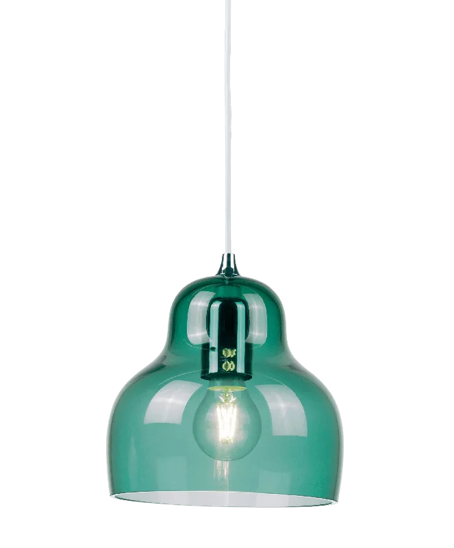 Gothic Ceiling Lights with Dark Metalwork and Pointed ArchesJEL Blue Transparent Hand Blown Pendant - ID 11773