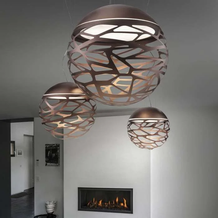 Metal Ceiling Lights in Brass, Copper, Stainless Steel, and IronKelly Sphere Ceiling Pendant In 3 Sizes And 2 Colours