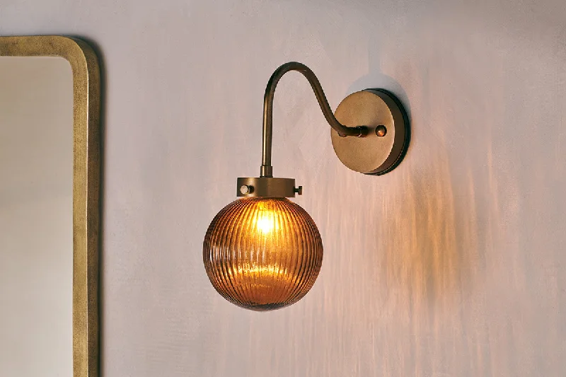 Rustic Ceiling Lights with Reclaimed Wood and Distressed FinishesKonnie Bathroom Wall Light - Amber