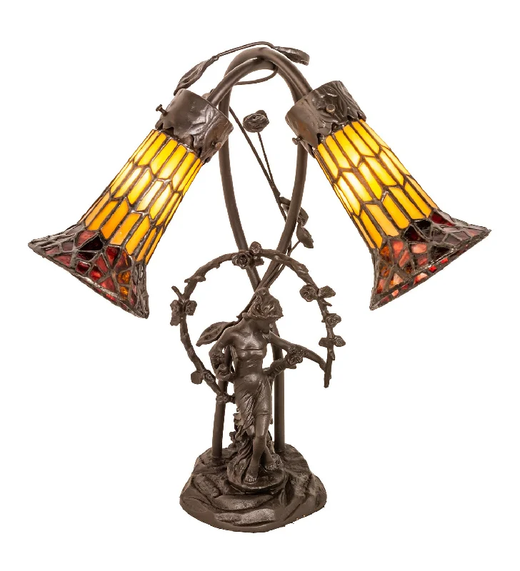 gothic style table lamps with dark finishes for a mysterious lookTwo Light Table Lamp