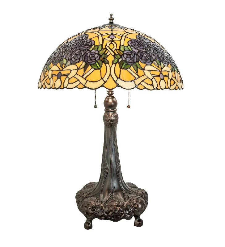 victorian style table lamps with ornate details for traditional homesThree Light Table Lamp