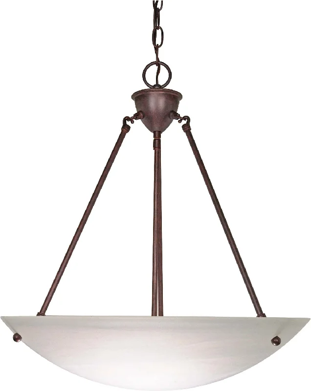 Art Deco Ceiling Lights with Geometric Patterns and Metallic FinishesThree Light Pendant