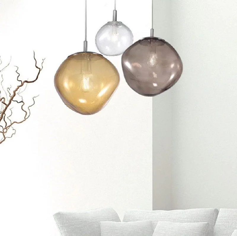 Chinese - Style Ceiling Lights with Red Lantern - Inspired DesignsGlass rock shaped pendant lights